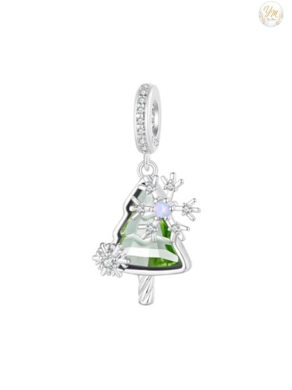S925 Sterling Silver Charm for Bracelet & Necklace, Cubic Zirconia Bead
